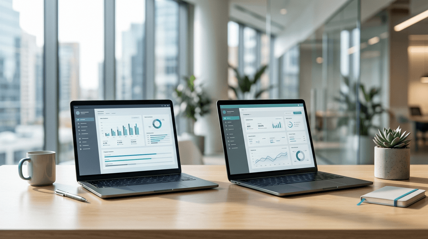 Modern workspace suggesting side-by-side vendor and platform comparison for API management
